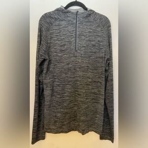 Lululemon Metal Vent Tech Performance 1/4 Zip Pullover Hoodie Black & Gray M